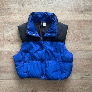 Blue and Black Puffer Vest